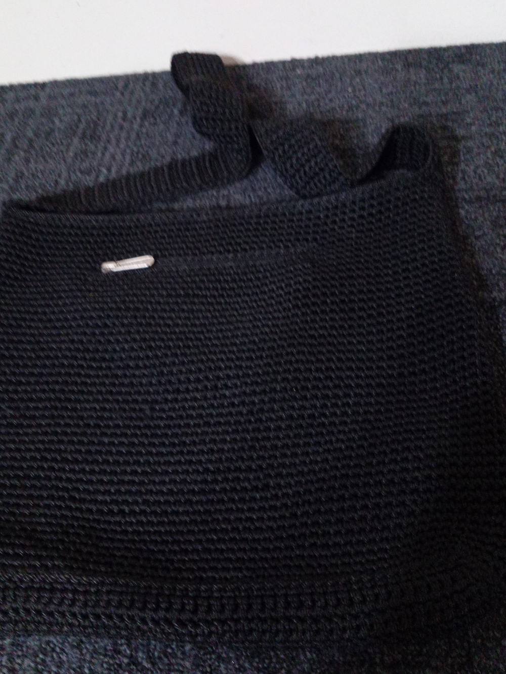 The Sak Black Crochet Shoulder Bag